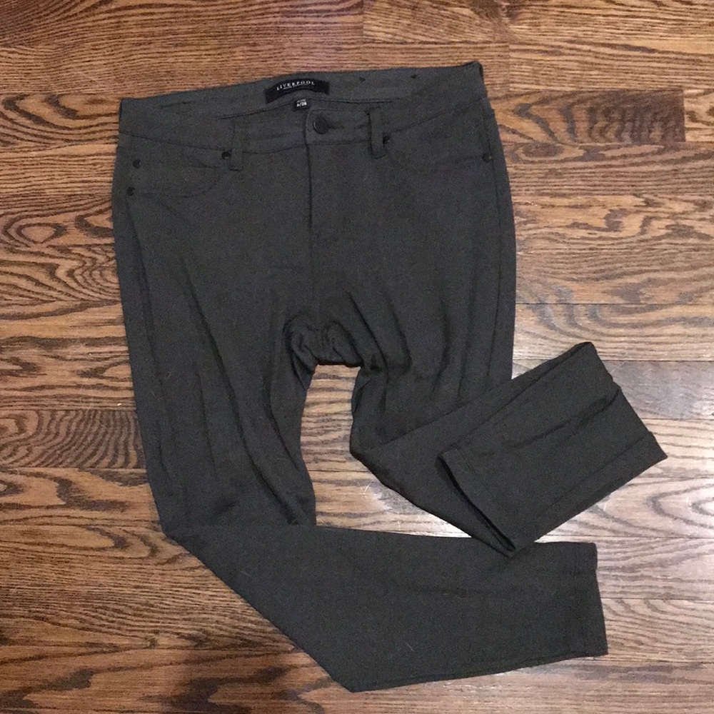 Liverpool Jeans Company olive green jeggings